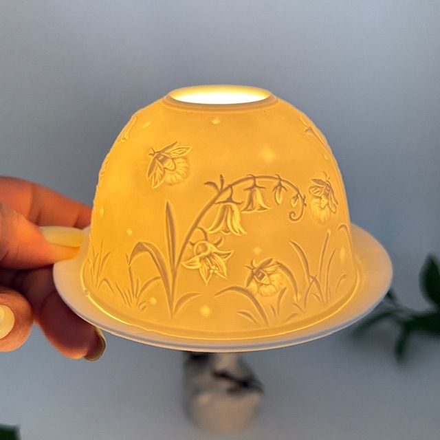 Подсвечник клош Колокольчики 12 см бисквитный фарфор Германия    