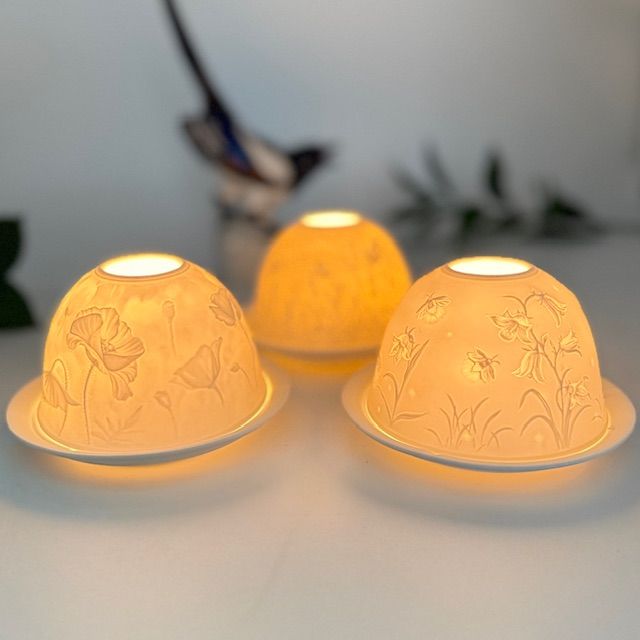 Подсвечник клош Колокольчики 12 см бисквитный фарфор Германия    