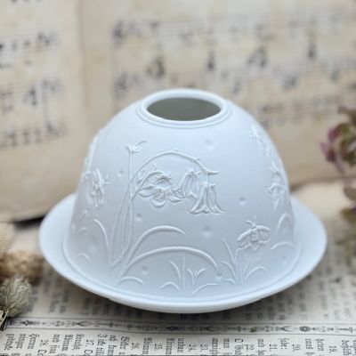 Подсвечник клош Hellmann Versand Starlight Колокольчики 12 см бисквитный фарфор Германия    