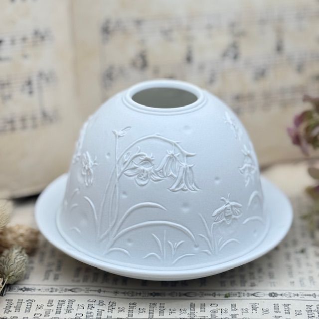 Подсвечник клош Hellmann Versand Starlight Колокольчики 12 см бисквитный фарфор Германия