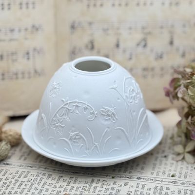 Подсвечник клош Hellmann Versand Starlight Колокольчики 12 см бисквитный фарфор Германия    