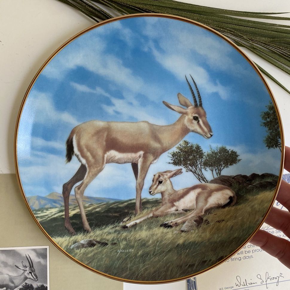 Тарелка W.J. George by Will Nelson 1990 Рогатая газель 22 см (в коробке)     