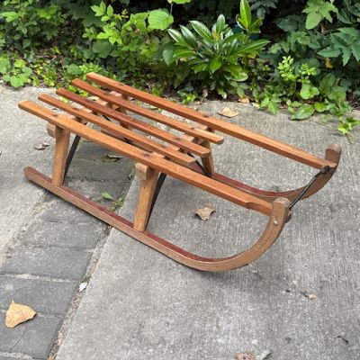 Сани деревянные Голландия винтажные настоящие для новогодней елки