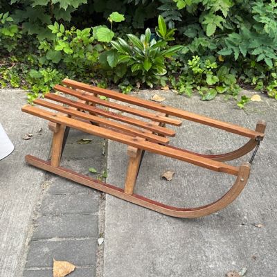 Сани деревянные Голландия винтажные настоящие для новогодней елки