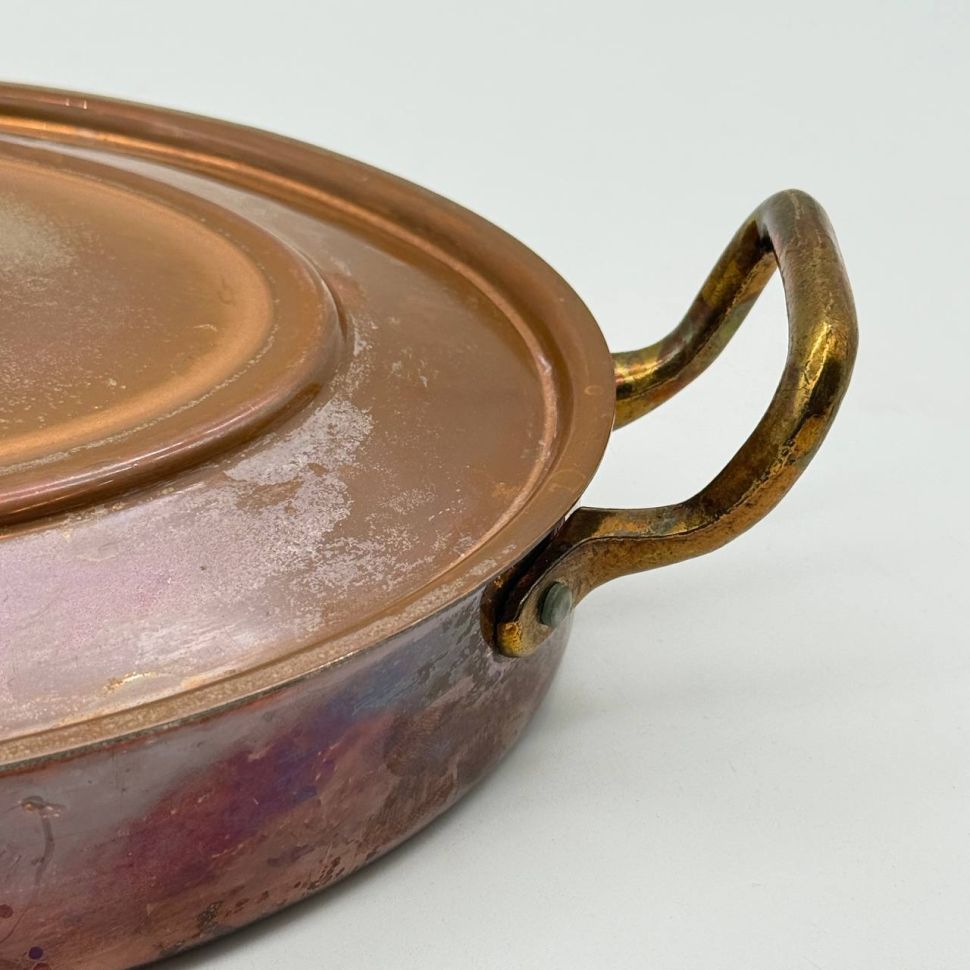 Овальная форма 35 см для запекания с крышкой медь латунь