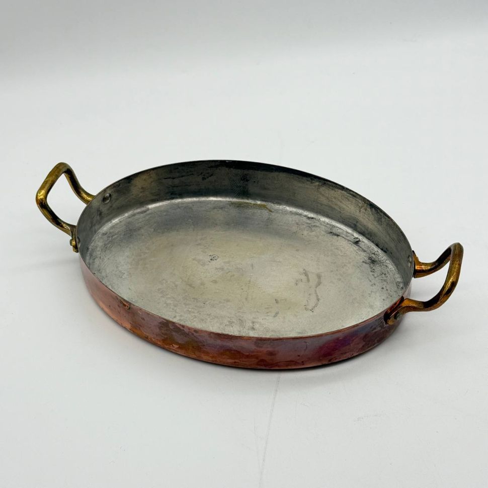 Овальная форма 35 см для запекания с крышкой медь латунь