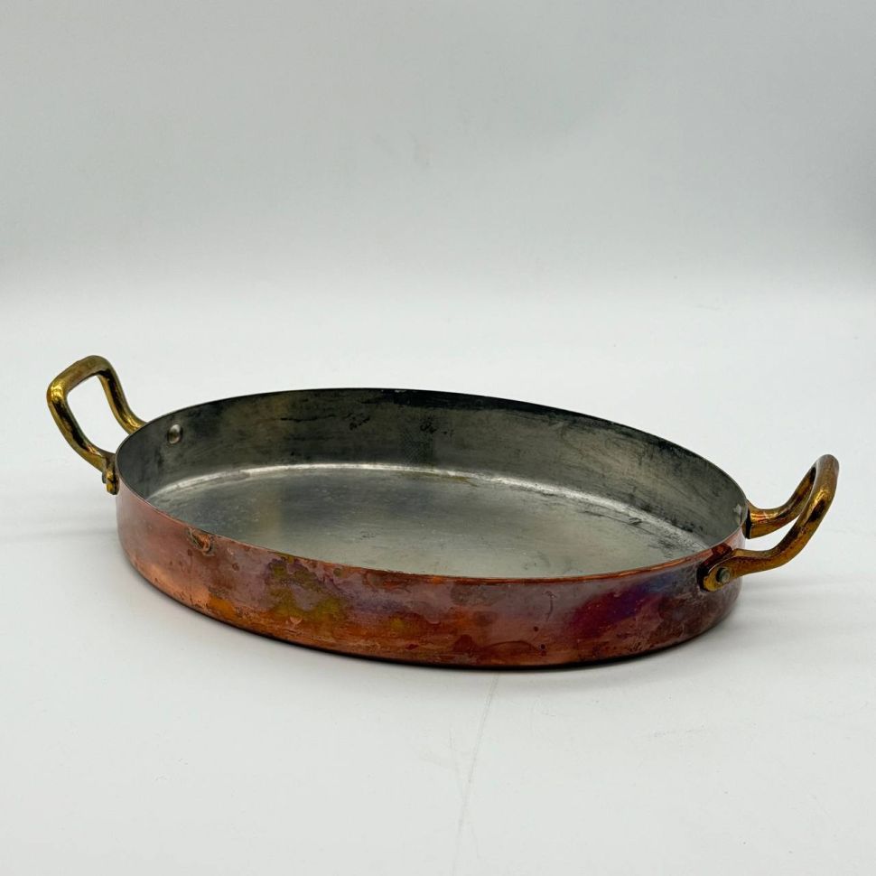 Овальная форма 35 см для запекания с крышкой медь латунь