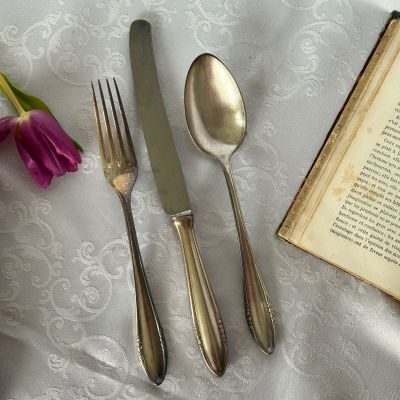 Ложка нож вилка набор 3 шт. серебрение