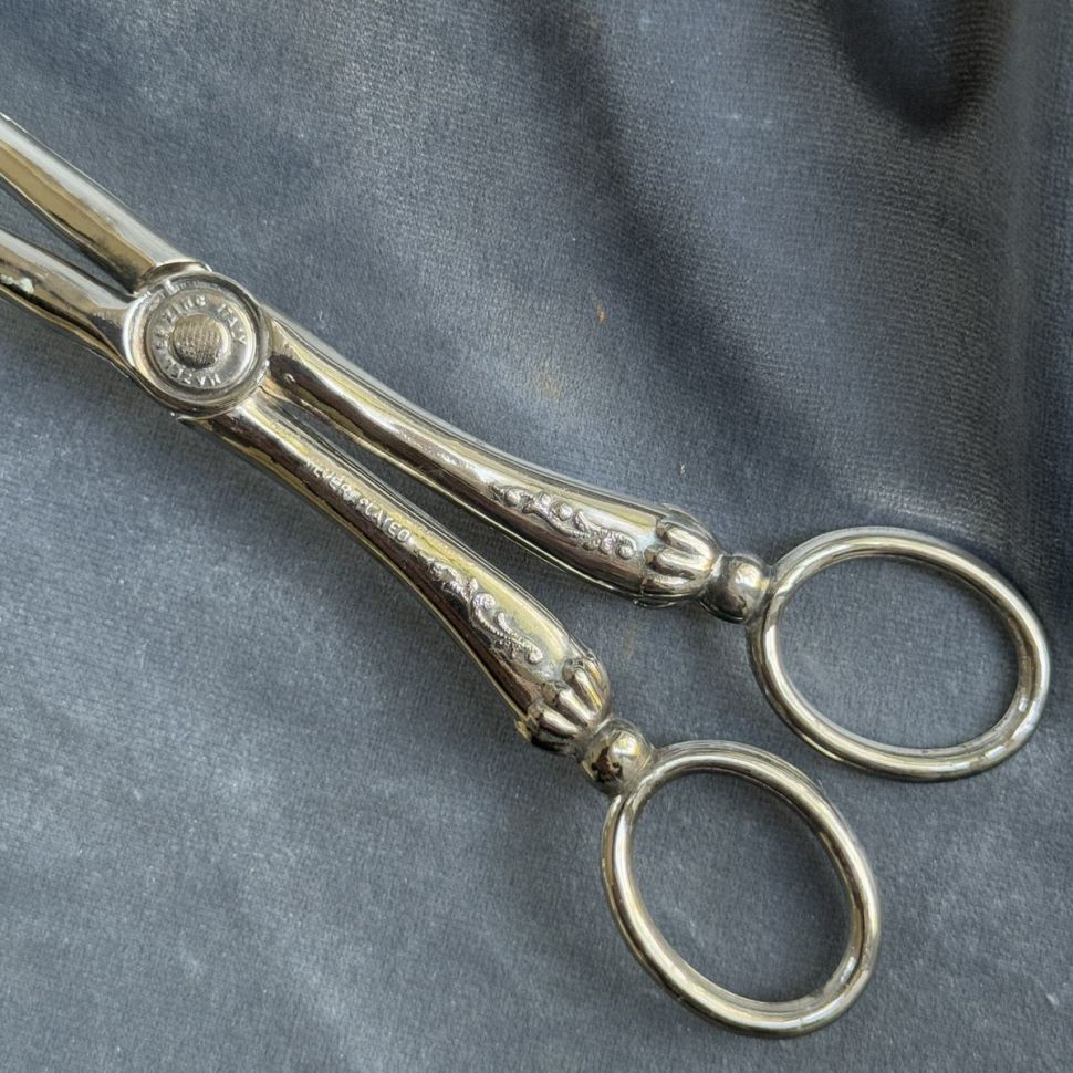 Щипцы ножницы для закусок Mazel 22 см серебрение Италия