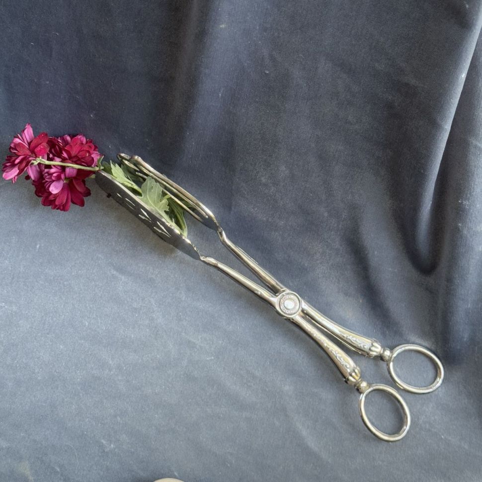 Щипцы ножницы для закусок Mazel 22 см серебрение Италия