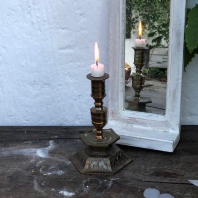 Подсвечник 18 см на шестигранном основании бронза