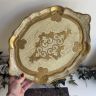 Поднос флорентийский 42 см золотой дерево Италия