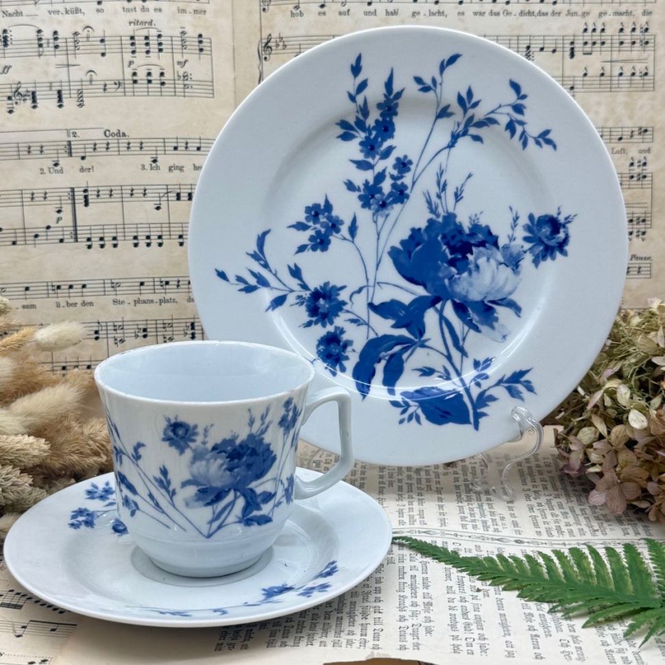 Чайное трио Jlmenau Синие цветы 200 мл Германия 