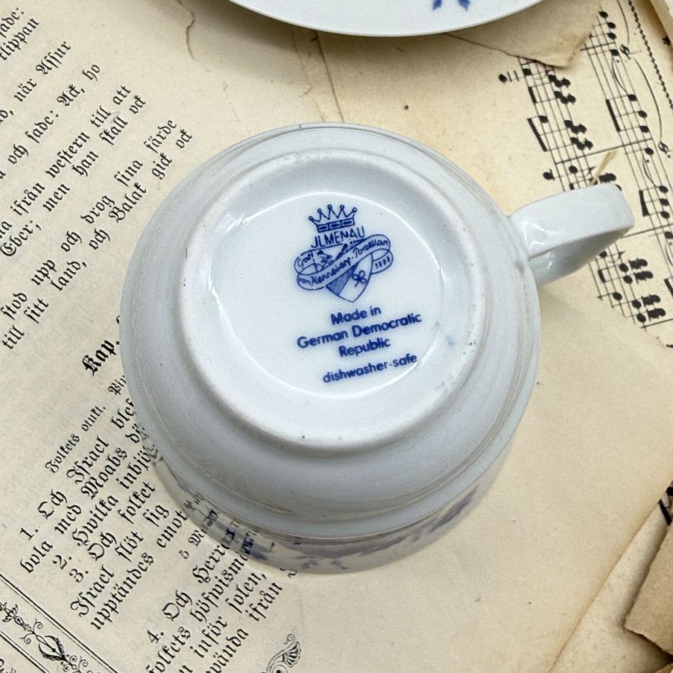 Чайное трио Jlmenau Синие цветы 200 мл Германия 