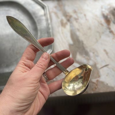 Половник соусник Лепесток 19 см мельхиор