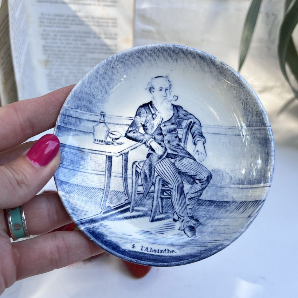  Блюдце "Алкоголики" 11 см LAbsinthe Delfts By Boch Голландия 