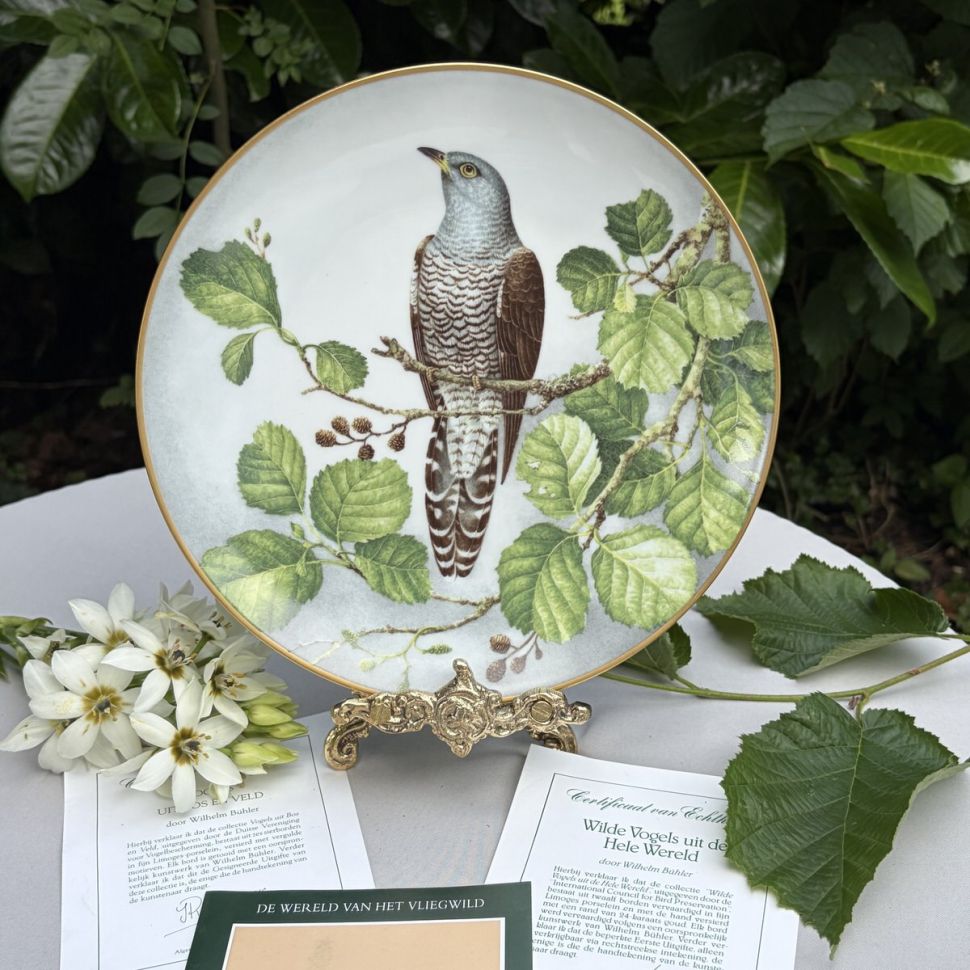 Тарелка Franklin Porcelain Птицы 23 см фарфор Франция 1984 г