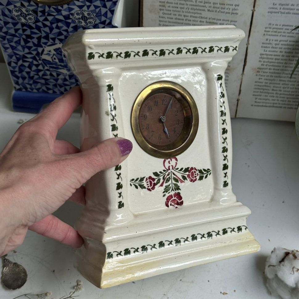 Часы настольные 19 см фарфор Германия реставрация