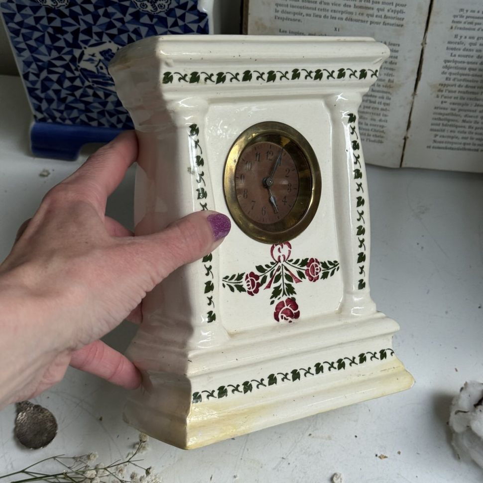 Часы настольные 19 см фарфор Германия реставрация