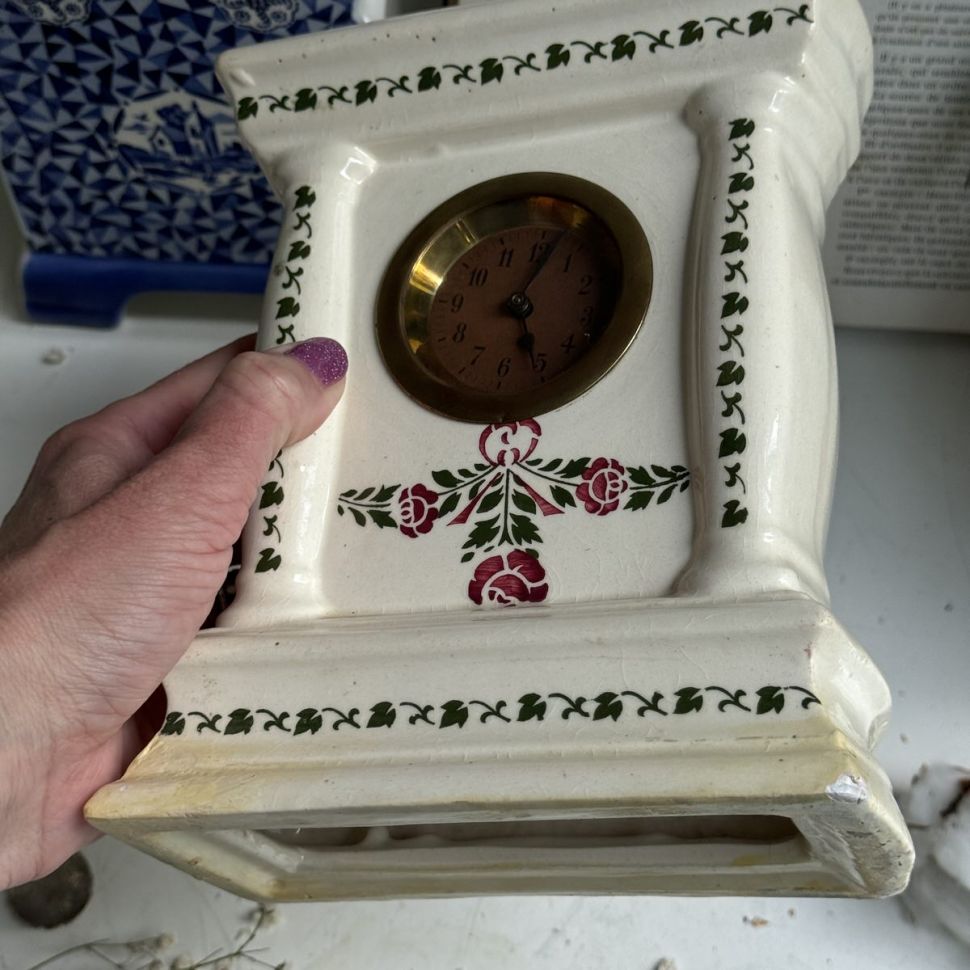 Часы настольные 19 см фарфор Германия реставрация