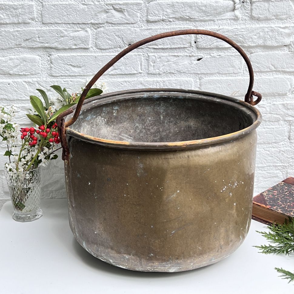 Ведро котел старинный 35 см медь