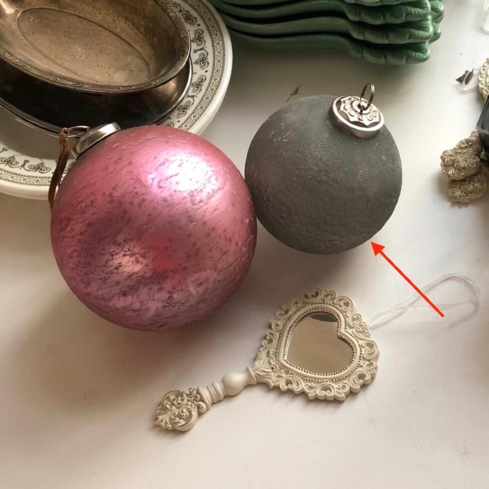 Шар елочный 10 см темно-серый стекло толстое