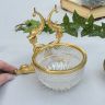 Икорница 14 см хрусталь золочение 