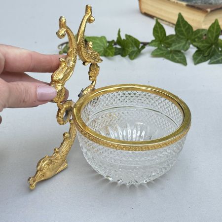 Икорница 14 см хрусталь золочение 