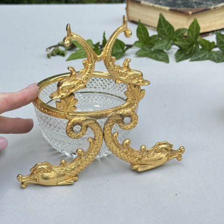 Икорница 14 см хрусталь золочение 