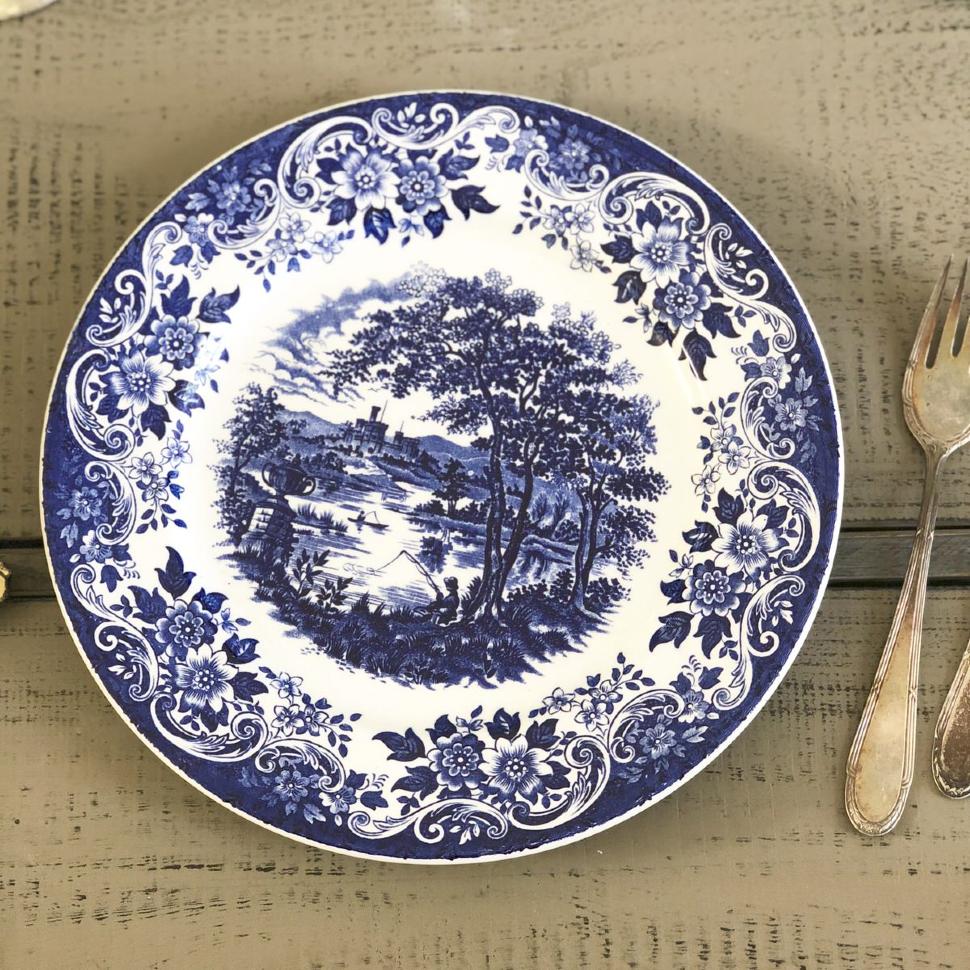 Тарелка Staffordshire Рыбак 25 см 1970-е годы Англия