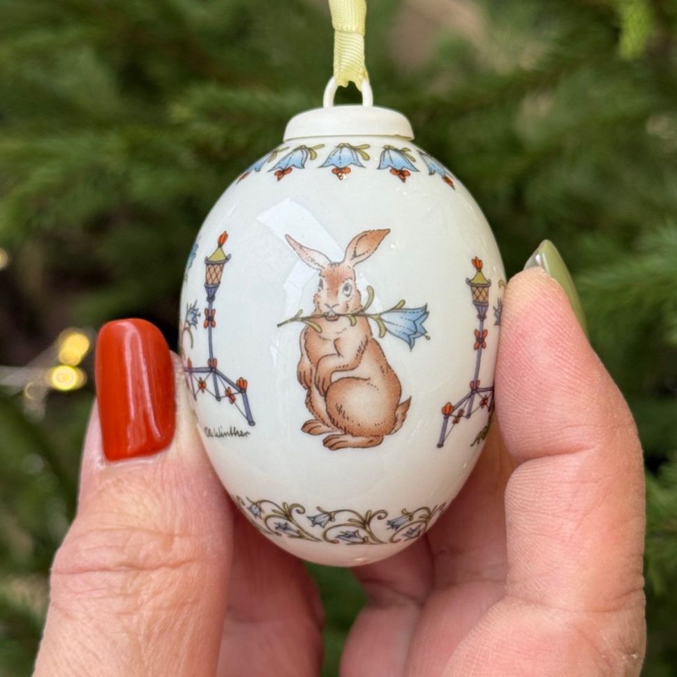 Подвес Яйцо пасхальное Hutschenreuther 7 см фарфор Германия 1991 г.