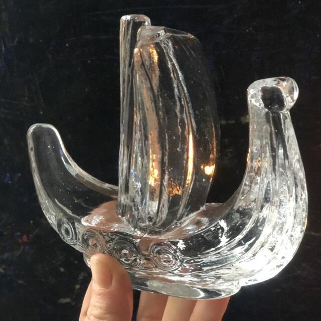 Статуэтка Корабль Pukeberg хрусталь Швеция