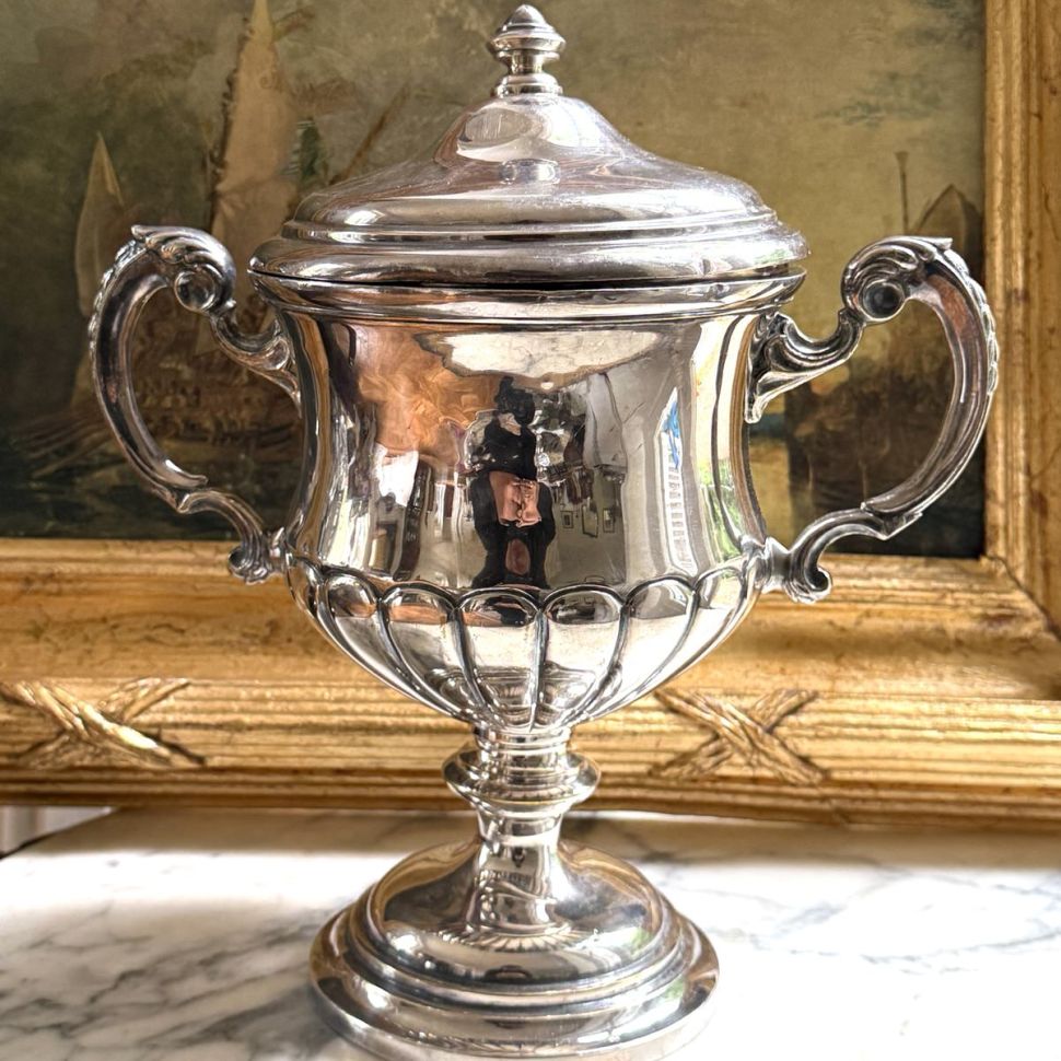 Кубок с крышкой 29 см серебрение 