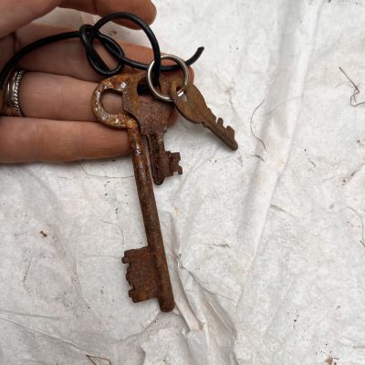 Ключ старинный металл 9 см набор 3 шт.
