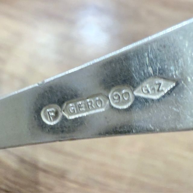 Ложка вилка салатные Лепесток набор 23 см Gero 90 серебрение       