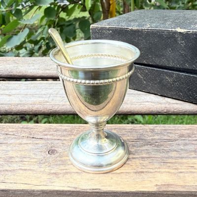 Подставка для яйца с ложкой набор серебрение Нидерланды