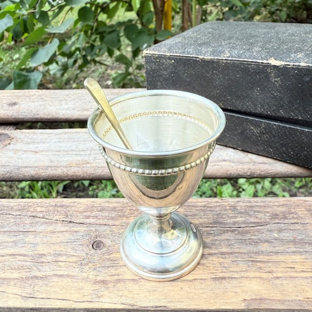 Подставка для яйца с ложкой набор серебрение Нидерланды