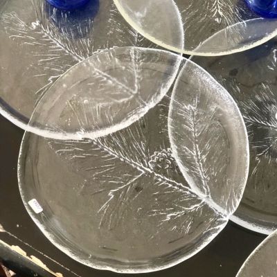 Тарелка 22 см Еловая ветвь хрусталь Швеция