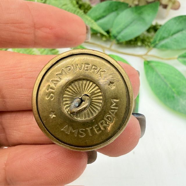 Пуговица мундирная большая Stampwerk Лев 2,5 см латунь Голландия