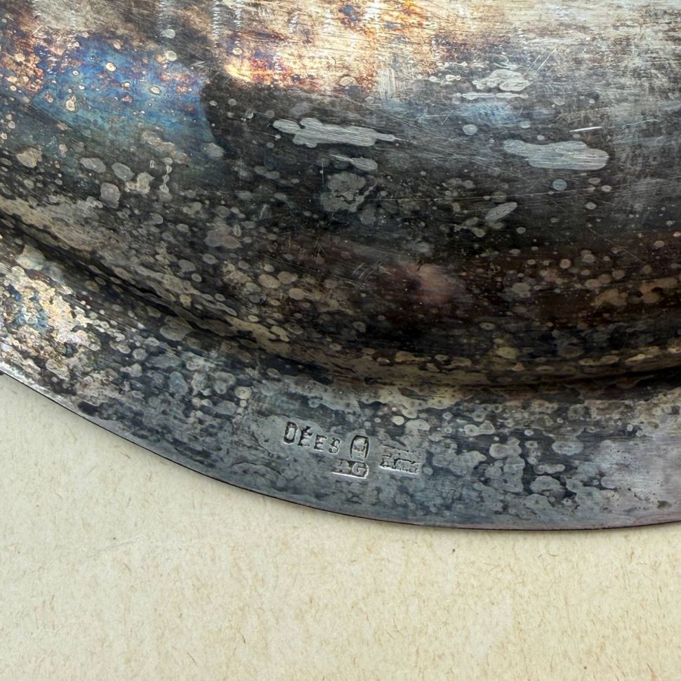 Блюдо поднос Волна 32 см серебрение латунь