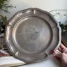 Блюдо поднос Волна 32 см серебрение латунь