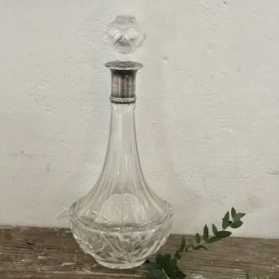 Штоф Караф графин с серебряным основанием хрусталь 