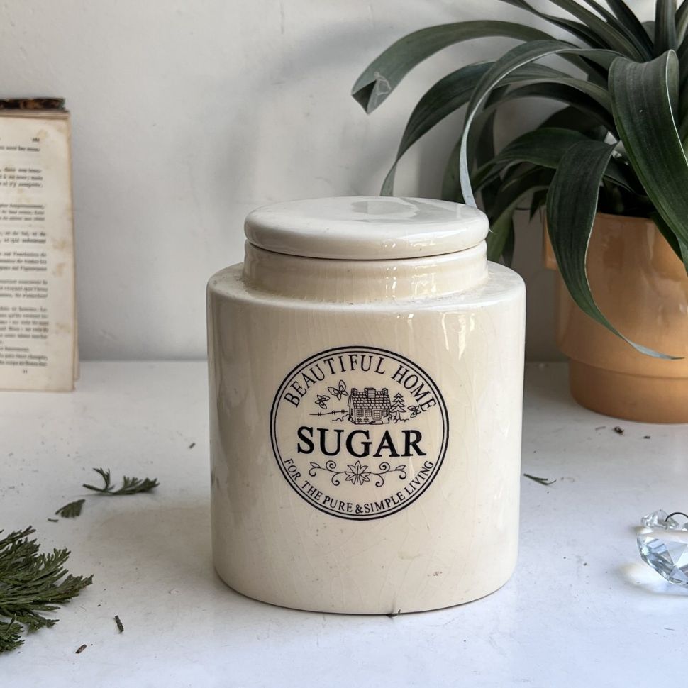 Банка для сахара 15 см керамика кракелюр
