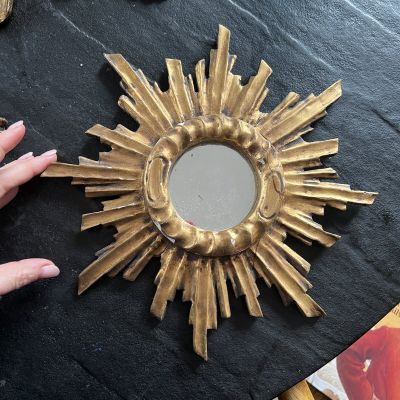 Зеркало Солнце 28 см 19 век дерево