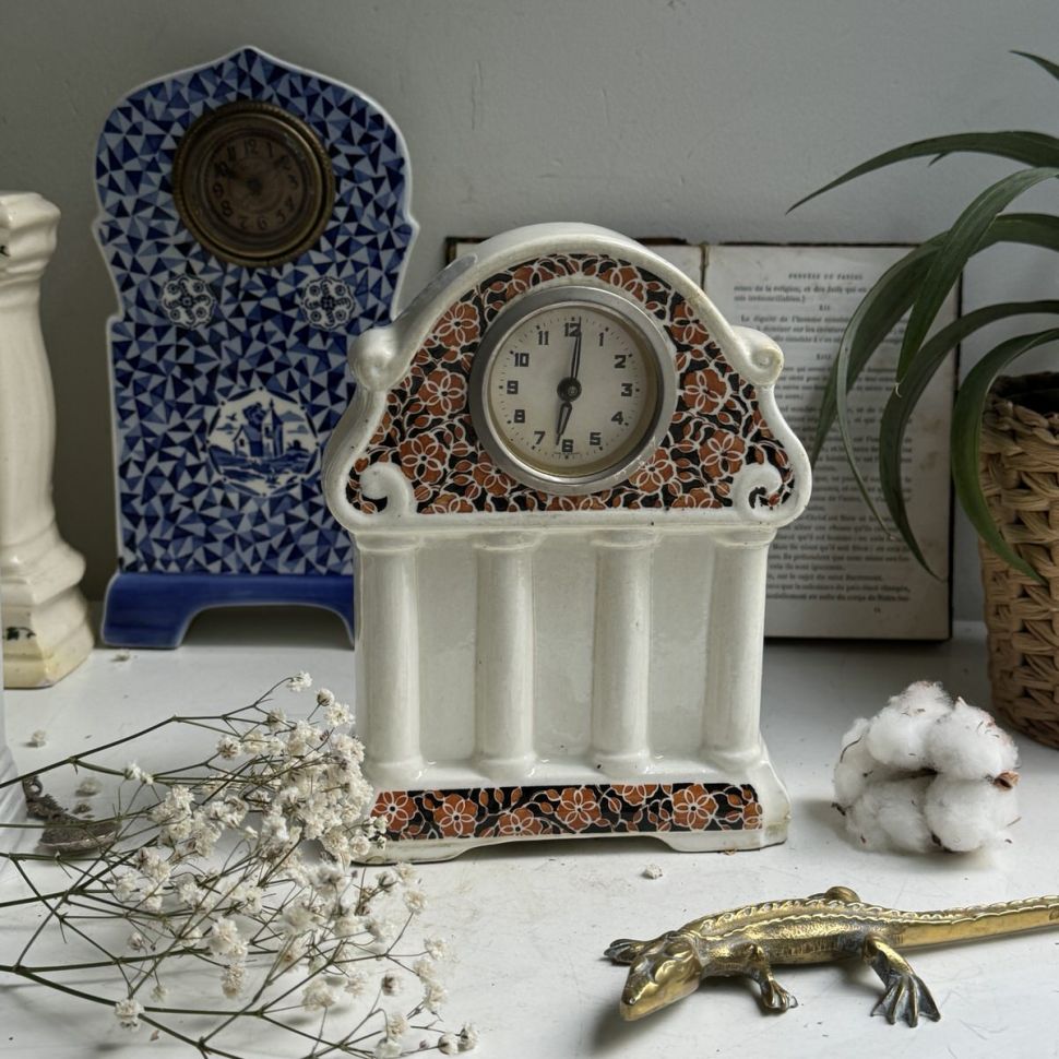 Часы настольные Ардеко 19 см фарфор реставрация основания