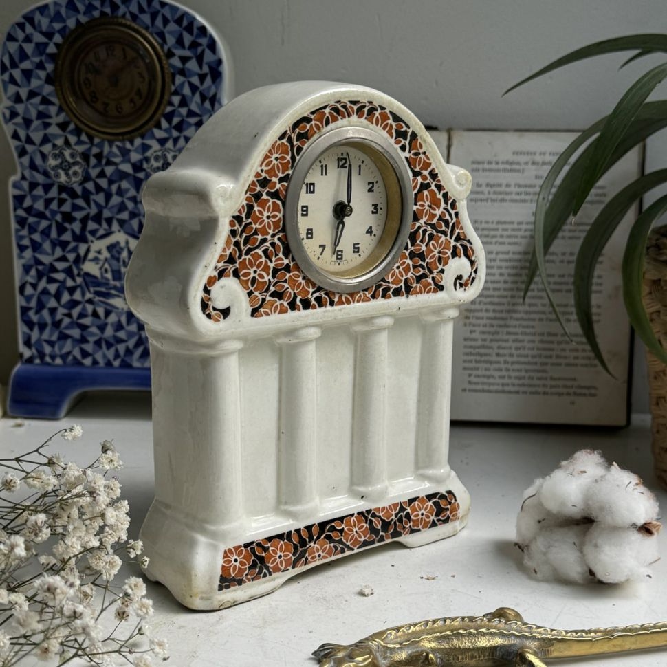 Часы настольные Ардеко 19 см фарфор реставрация основания