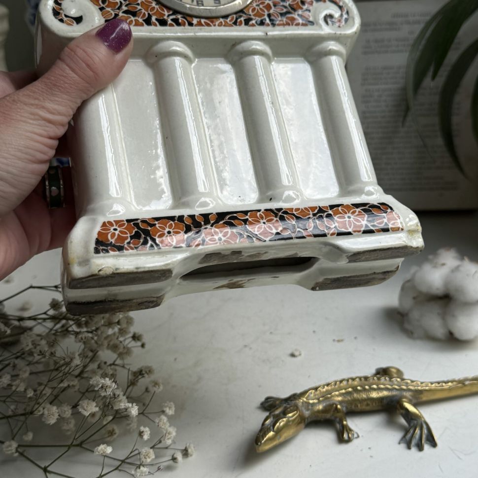 Часы настольные Ардеко 19 см фарфор реставрация основания