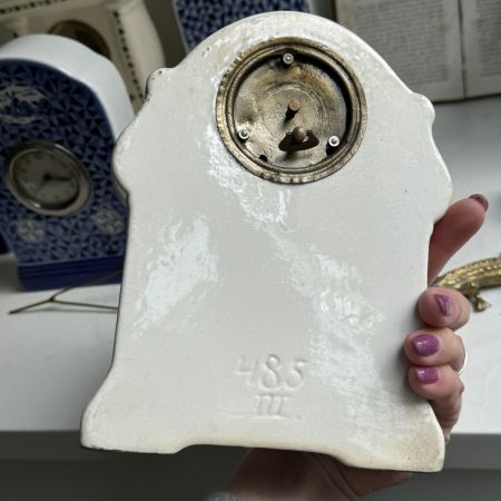 Часы настольные Ардеко 19 см фарфор реставрация основания
