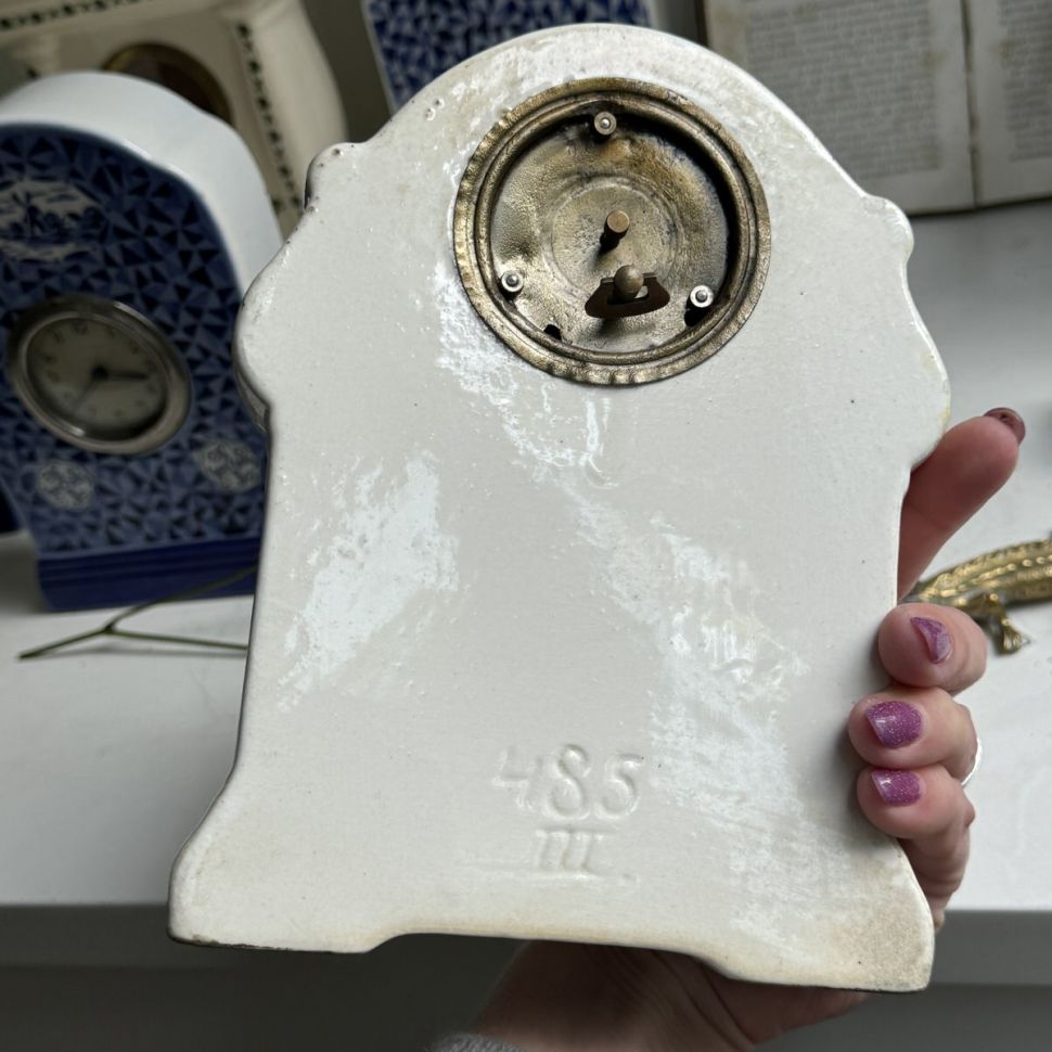 Часы настольные Ардеко 19 см фарфор реставрация основания