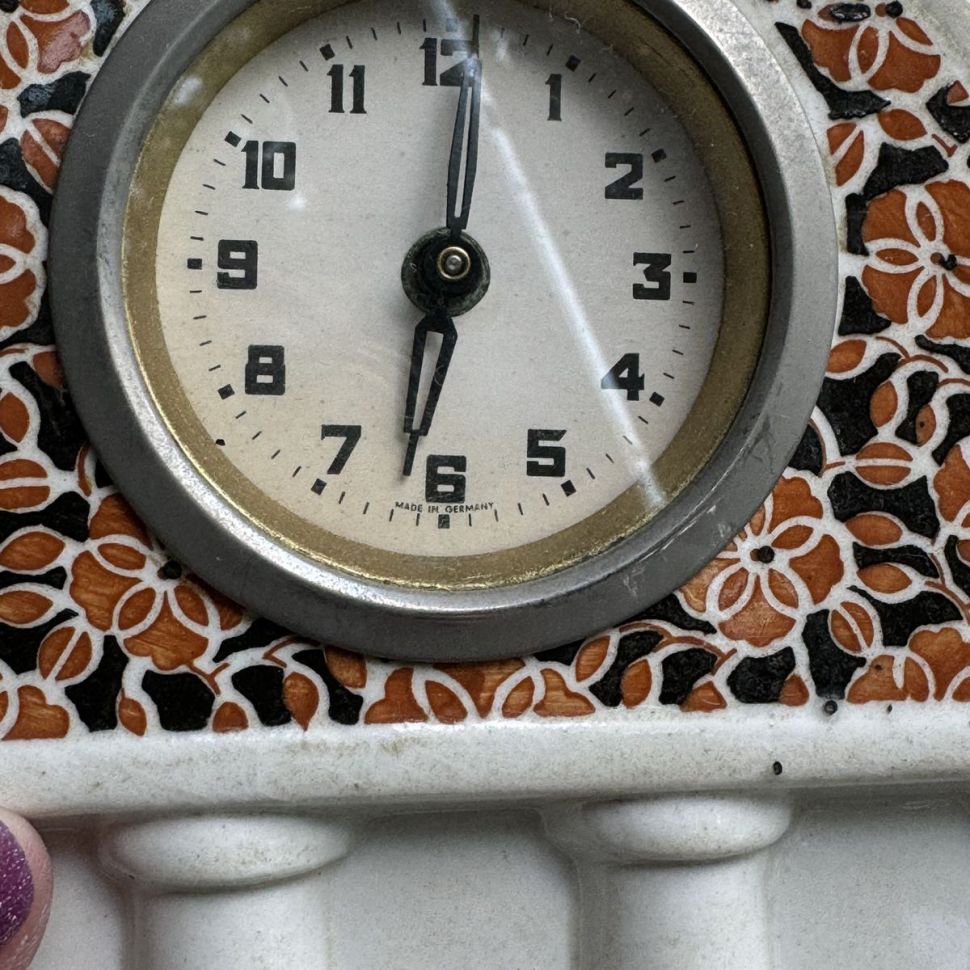 Часы настольные Ардеко 19 см фарфор реставрация основания